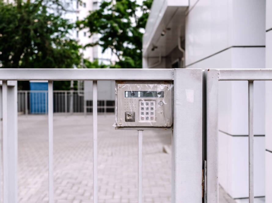 commercial security gates with keypad access control