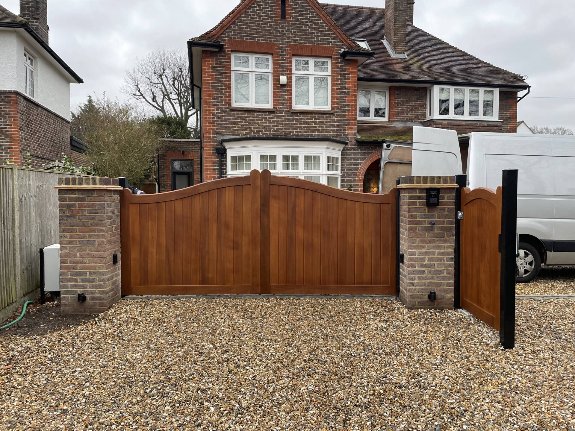 Iroko Hardwood Gates in Horsell, Surrey