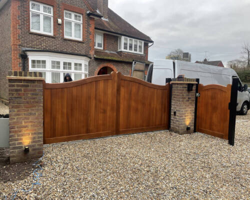 Wooden electric gate