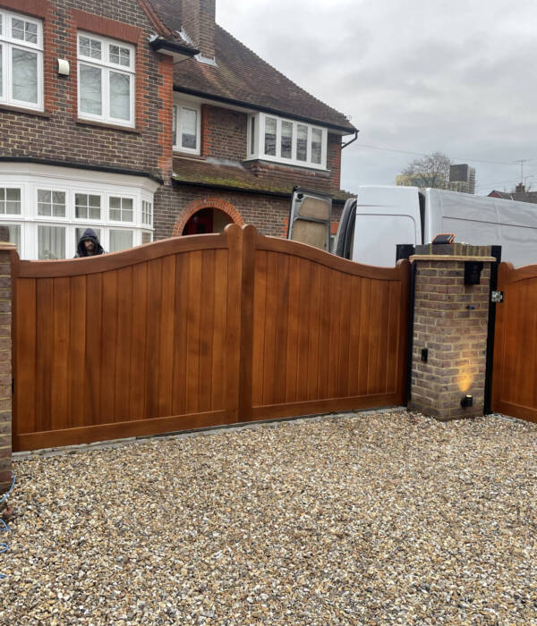 Wooden electric gate