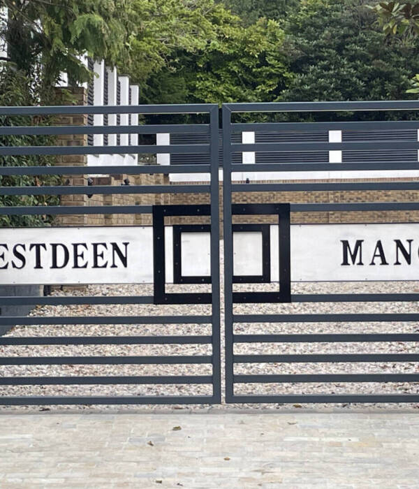 Westdeen Manor's custom steel swing gates